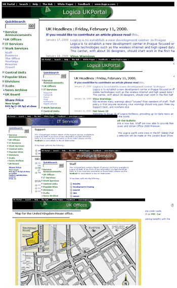 screenshots from Logica UK portal