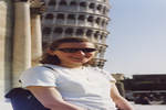 Anna in front of Tower, Pisa, Italy