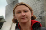 Tracey outside the Guggenheim